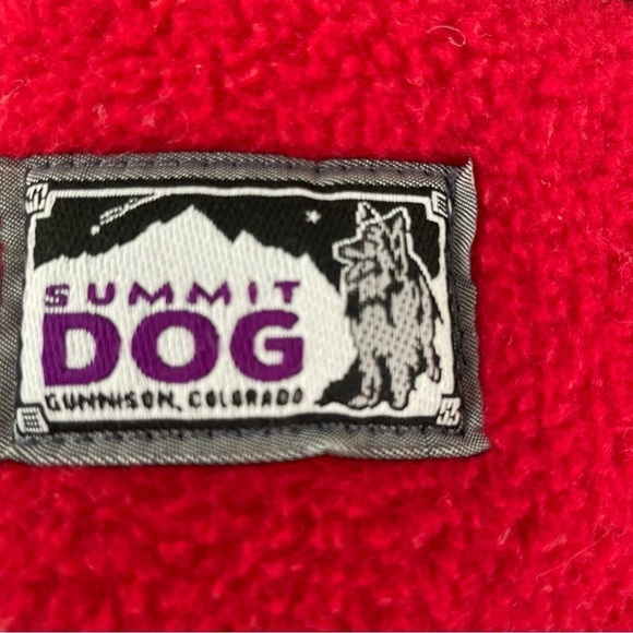 Vintage 80s Summit Dog Fleece Beanie Black Red Hat - Picture 2 of 4